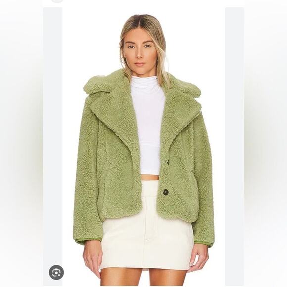 Free People Joplin Cozy Jacket in Sweet Pistachio Size Medium - Picture 2 of 10